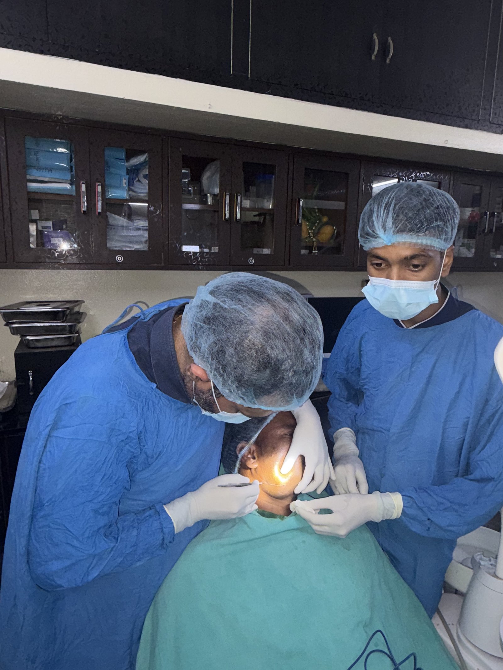 Surgical procedure in progress